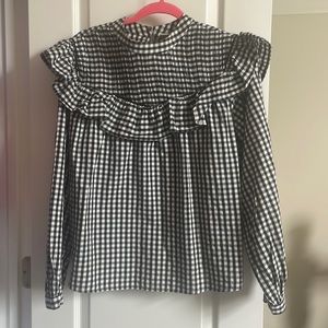 A New Day | Gingham Ruffle Blouse | Sz: L